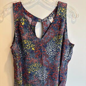 Old Navy blue Floral Tank Size L